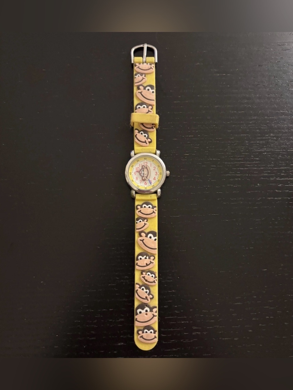 RARE Vintage Curious George Monkey Kids Wrist Watch Yellow Retired Collectible